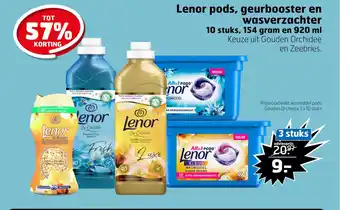 Trekpleister Lenor pods, geurbooster en wasverzachter aanbieding