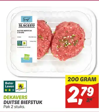 Dekamarkt Dekavers duitse biefstuk aanbieding