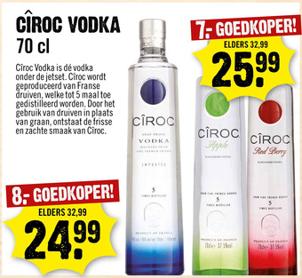 Dirck 3 CIROC VODKA vanaf aanbieding