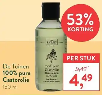 Holland & Barrett De Tuinen 100% pure Castorolie 150ml aanbieding