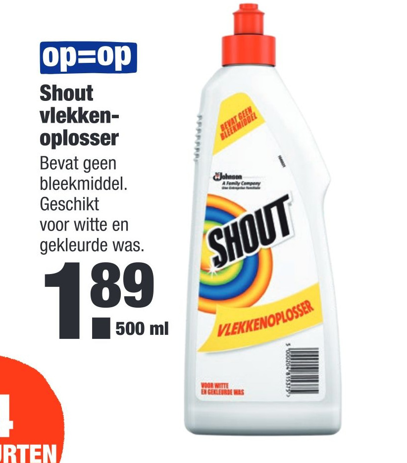 Shout Vlekkenoplosser Aanbieding Bij ALDI
