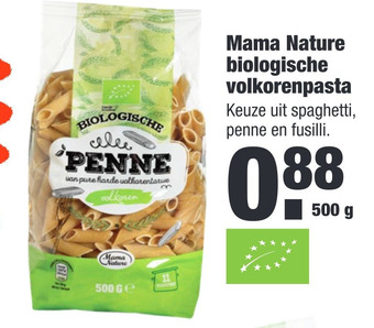 ALDI Mama Nature biologische volkorenpasta aanbieding