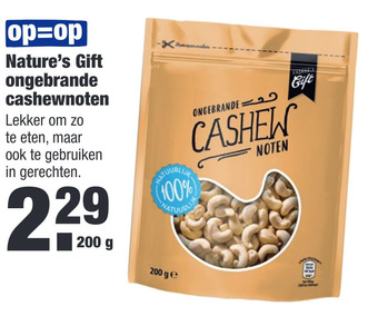 ALDI Nature's Gift ongebrande cashewnoten aanbieding