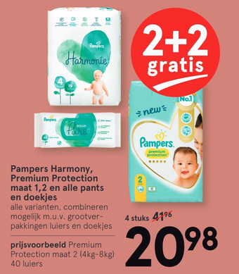 Etos Pampers Harmony, Premium Protection maat 1,2 en alle pants en doekjes aanbieding