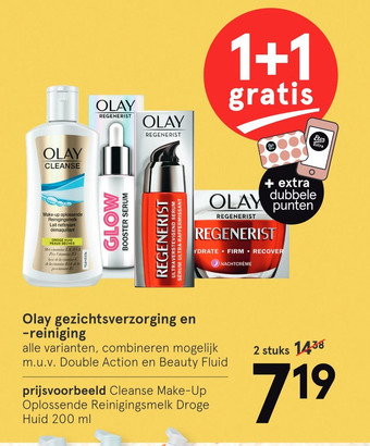 Etos Olay gezichtsverzorging en -reiniging aanbieding