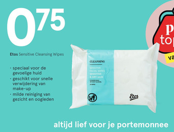 Etos Etos Sensitive Cleansing Wipes aanbieding