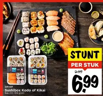 Vomar Voordeelmarkt Sushibox kodo of kikai bak 353-366 gram aanbieding