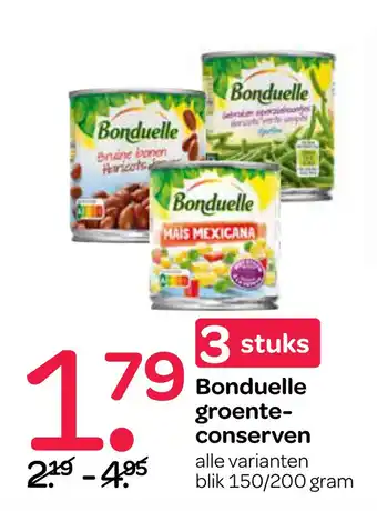 Spar Bonduelle groenteconserven aanbieding