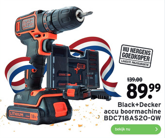 GAMMA Black+Decker accu boormachine 2 BDC718AS20-QW aanbieding