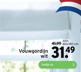 GAMMA Vouwgordijn wit aanbieding