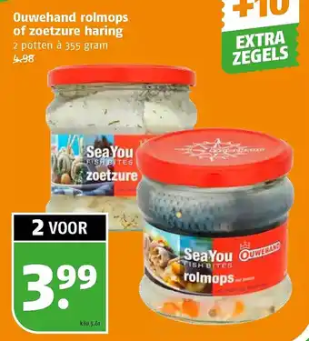 Poiesz Ouwehand rolmops of zoetzure haring aanbieding