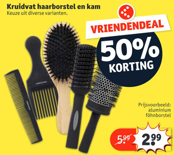 Kruidvat Kruidvat haarborstel en kam aanbieding