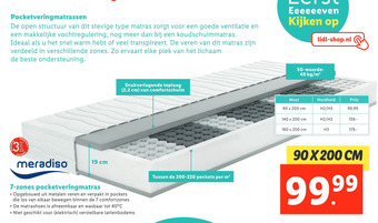 Lidl 7-zones pocketveringmatras aanbieding