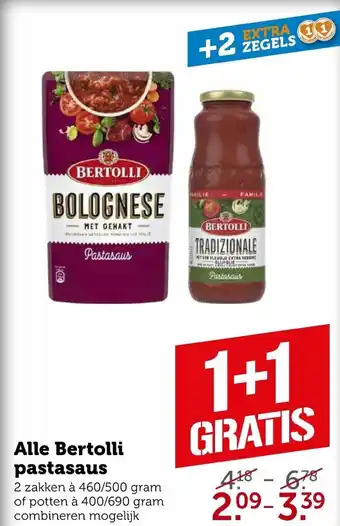 Coop Alle bertolli pastasaus aanbieding