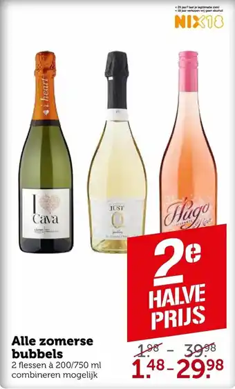 Coop Alle zomerse bubbels 200/750 ml aanbieding