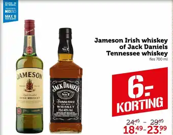 Coop Jameson irish whiskey of jack daniels tennessee whiskey 700 ml aanbieding