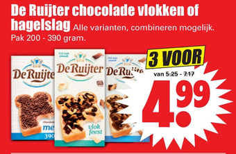 Dirk De Ruijter chocolade vlokken of hagelslag aanbieding