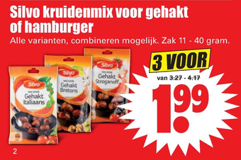 Dirk Silvo kruidenmix voor gehakt of hamburger aanbieding