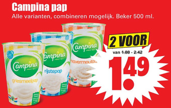 Dirk Campina pap aanbieding