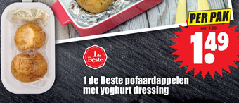 Dirk 1 de Beste pofaardappelen met yoghurt dressing aanbieding