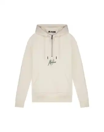 Malelions Malelions men signature half zip - off-white/dark green aanbieding