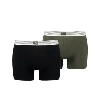 Modemania Levi's levis boxershorts organic cotton sportswear label 2-pack khaki-m aanbieding