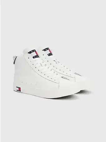 Tommy Hilfiger Tommy hilfiger varsity leren halfhoge sneaker aanbieding