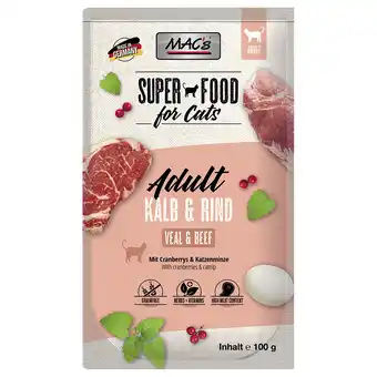 Zooplus Mac´s cat maaltijdzakjes kattenvoer 12 x 100 g - kalf & rund aanbieding