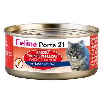 Zooplus 24x156g feline tonijn met rund (graanvrij) porta 21 kattenvoer aanbieding