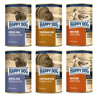 Zooplus Happy dog puur 6 x 400 g - mix: kalkoen, eend & rund aanbieding