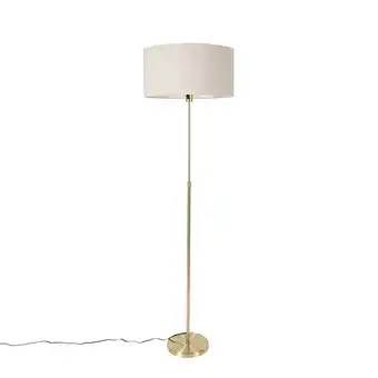 Lampenlicht.nl Vloerlamp verstelbaar goud met kap lichtgrijs 50 cm - parte aanbieding