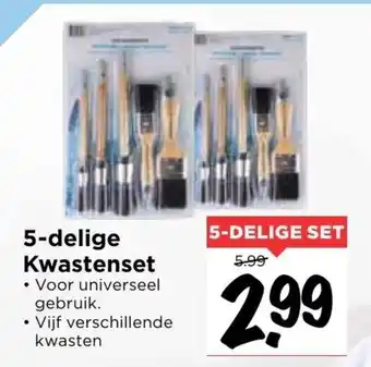 Vomar Voordeelmarkt 5-delige Kwastenset aanbieding