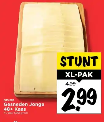 Vomar Voordeelmarkt Gesneden Jonge 48+ Kaas 500 gram aanbieding