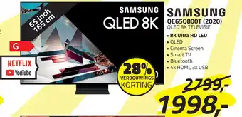 Obbink Samsung qe65Q800T (2020) oled 8K televisie aanbieding