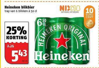 Poiesz Heineken Blikbier 25% Korting aanbieding