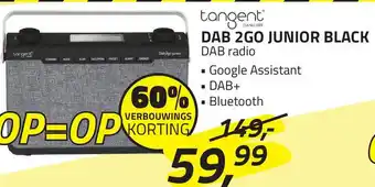 Obbink Tangent dab 2go junior black dab radio daa aanbieding