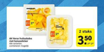 Albert Heijn AH Verse Fruitsalades Met Bonussticker aanbieding