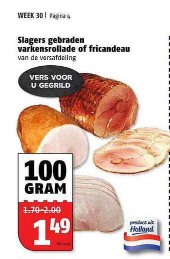 Poiesz Slagers Gebraden Varkensrollade Of Fricandeau aanbieding