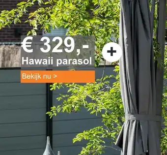 Tuinmeubelland Hawaii parasol aanbieding