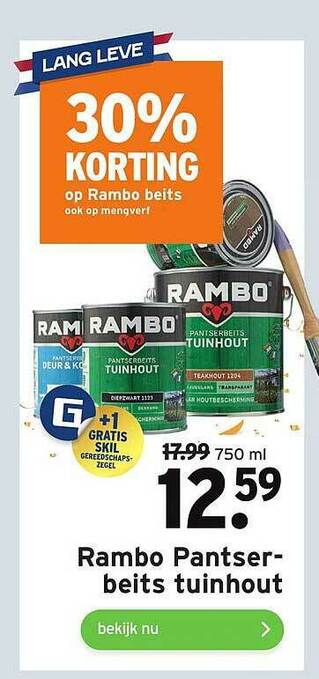 GAMMA Rambo Pantserbeits Tuinhout 30% Korting aanbieding