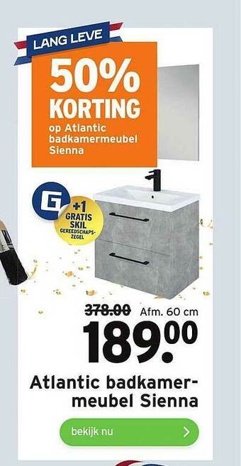 GAMMA Atlantic Badkamermeubel Sienna 50% Korting aanbieding