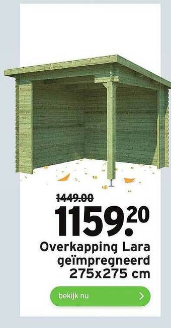 GAMMA Overkapping Lara Geïmpregneerd 275x275 Cm aanbieding