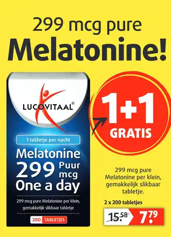 Lucovitaal 299 mcg pure melatonine! aanbieding