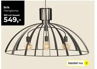 Lampidee Brik - hanglamp industrie 3 lichts ovaal 100cm antraciet aanbieding