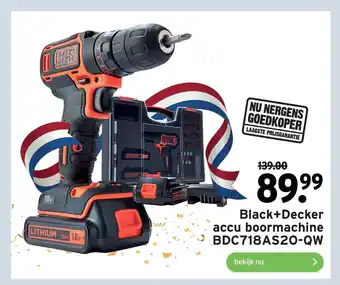 GAMMA Black+decker accu boormachine BDC718AS20=QW aanbieding