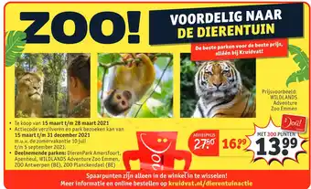 Kruidvat Voordelig naar de dierentuin aanbieding