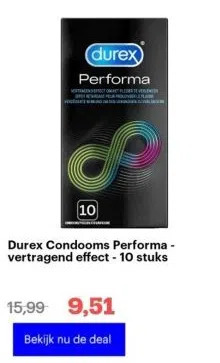 Bol.com Durex condooms performa - vertragend effect - 10 stuks aanbieding