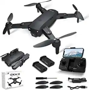 Amazon Idea33 gps drone met 4k verstelbare camera, professionele opvouwbare rc quadcopter 5 ghz wifi fpv, optische stroompositioneri aanbieding