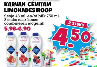 Boon`s Markt Karvan cévitam limonadesiroop 750ml aanbieding