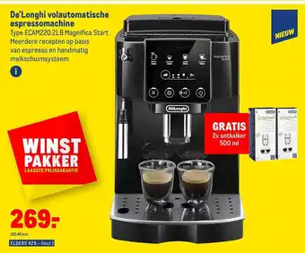 Makro De'longhi volautomatische espressomachine ecam220.21.b magnifica start aanbieding